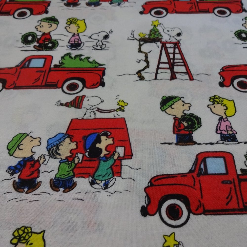 Festive "PEANUTS CHRISTMAS" Handmade Cotton Pillowcase